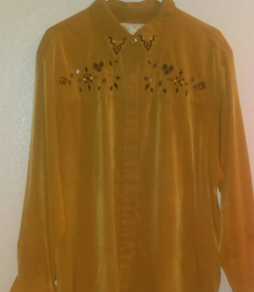 Vintage Patchington faux suede feel Western shirt